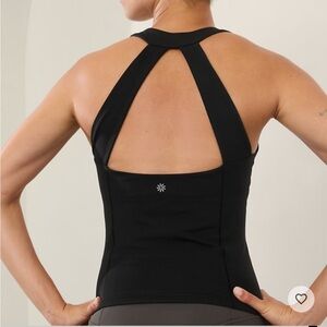 Athleta transcend built-in bra tank black size Large